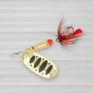 Блешня обертова ZEOX Dominator № 3, 6г, колір 009 Gold-Black Dot